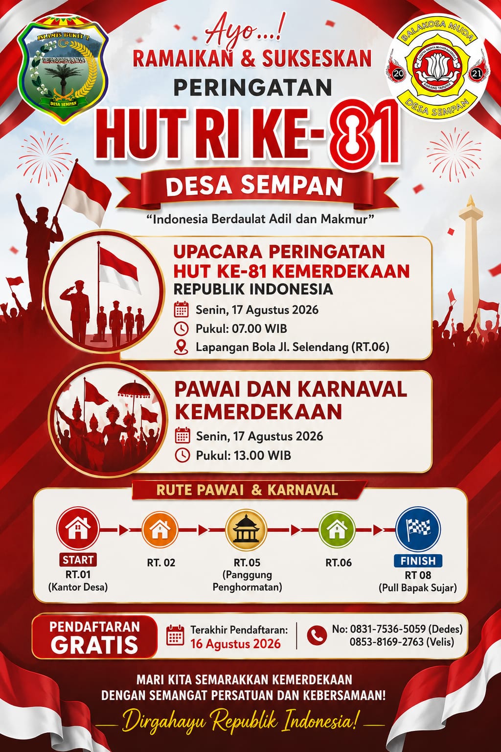 AYO RAMAIKAN HUT KE-81 KEMERDEKAAN REPUBLIK INDONESIA DI DESA SEMPAN