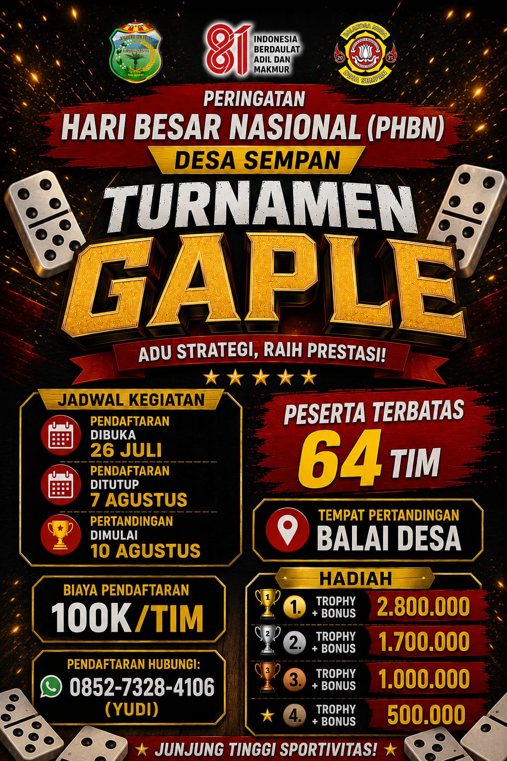 TURNAMEN GAPLE PHBN DESA SEMPAN 2026